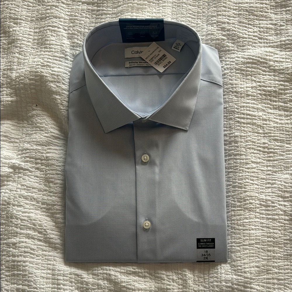 Calvin Klein Men's Blue Dress Shirt